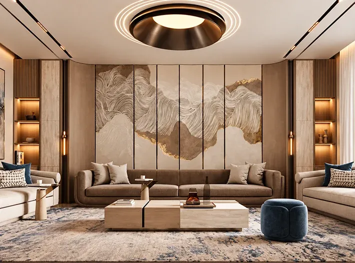 double-height living room design